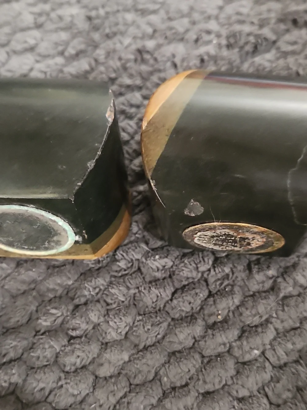Black and Brown Vintage Marble Salt and Pepper Shaker Set - Made In Spain